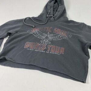 Hollister Hoodie Juniors XS Gray Mystic Soul World Tour Cropped Fleece Pullover